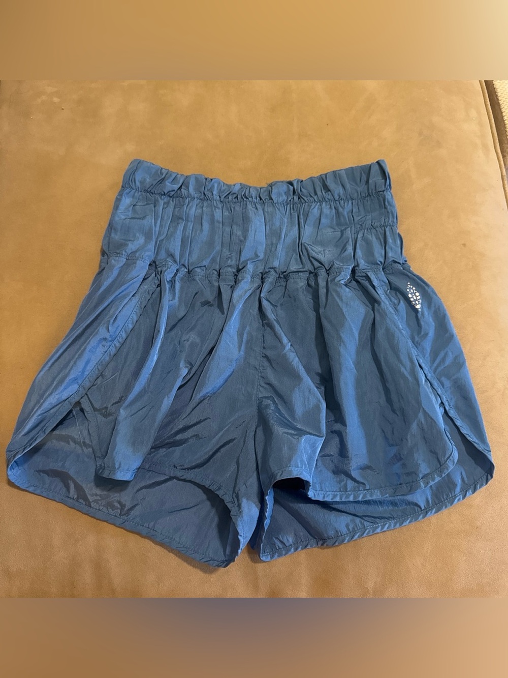 Women’s Blue Elastic Waist Running Shorts